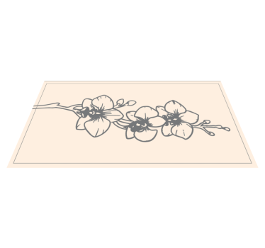 Orkidéer natur linje konst blomma matta - Tenstickers