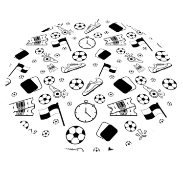 Fotboll linjär mönster cirkulär matta - Tenstickers