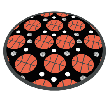 Basket och vita prickar cirkulär matta - Tenstickers