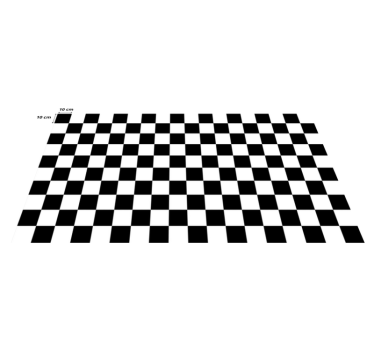 Svartvit pläd Vinylmatta geometrisk - Tenstickers