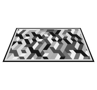 Modern grå 3d kuber geometrisk matta - Tenstickers