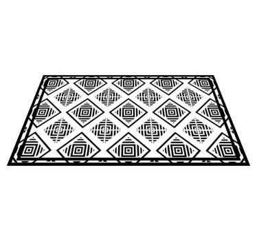 Svartvita trianglar och rutor mönster kakel matta - Tenstickers