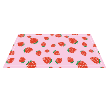 Jordgubbar mönster på rosa bakgrund vinyl matta - Tenstickers