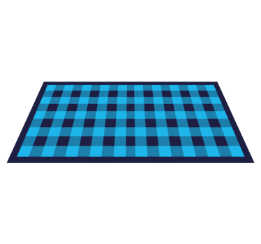 Azurblått rutmönster Vinylmatta geometrisk - Tenstickers