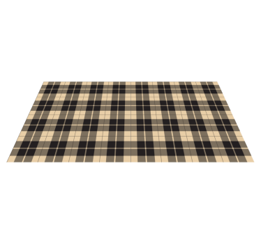 Rektangulär vinylmatta i beige och svart rutigt mönster - Tenstickers