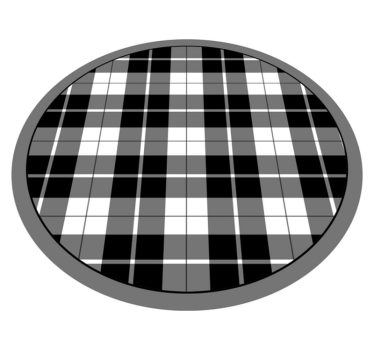 Mörk och ljusgrå mönstrade rutor rund matta - Tenstickers