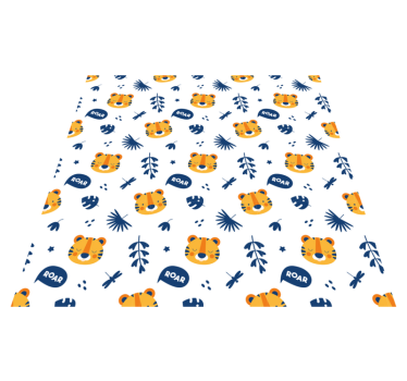 Tigerhuvud och trollslända fyrkantig matta - Tenstickers