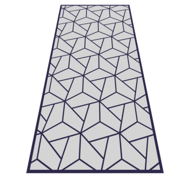 Grå kantiga mönster Vinylmatta geometrisk - Tenstickers