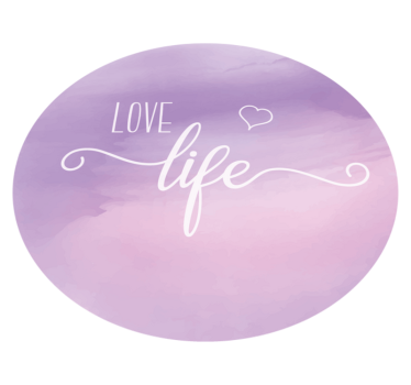 älskar livet på lila akvarell fläck cirkulär matta - Tenstickers