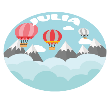Berg och ballonger med namn Andra Vinylmattor - Tenstickers