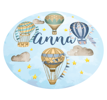 Luftballongfantasi Vinylmatta namn - Tenstickers