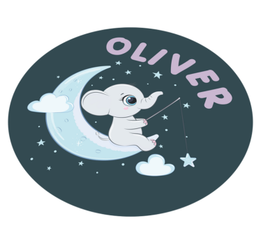 Elefant omgiven av stjärnor personlig vinylmatta - Tenstickers