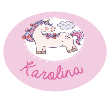 Vinylmatta unicorn med namn - Tenstickers
