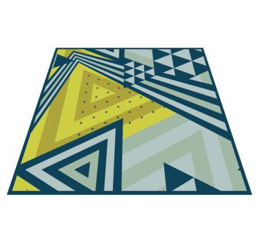 Blå abstrakta figurer geometriska mattor - Tenstickers