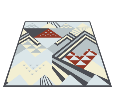 Grå moderna former Vinylmatta geometrisk - Tenstickers