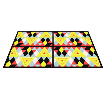Livfulla trianglar Vinylmatta geometrisk - Tenstickers