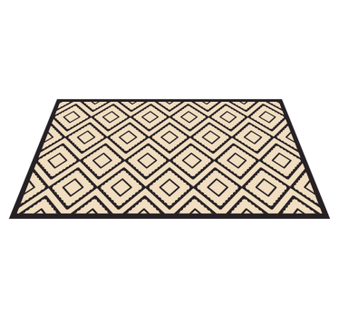 Grå och beige rombmönster geometrisk matta - Tenstickers