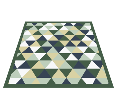Gröna och blå nordiska trianglar geometrisk matta - Tenstickers