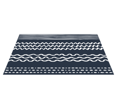 Svartvita figurer designar minimalistisk matta - Tenstickers