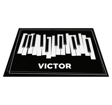 Personligt anpassat pianoklaviatur Vinylmatta namn - Tenstickers