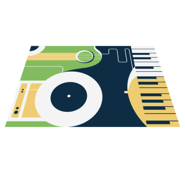 Motiv för musikinstrument Vinylmatta Rektangel - Tenstickers