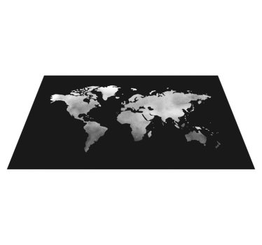 Grå metalleffekt Vinylmatta Världskarta - Tenstickers