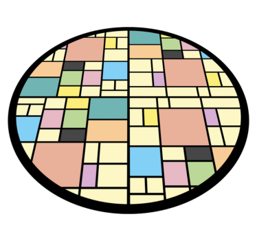 Färgglatt blockmönster Vinylmatta geometrisk - Tenstickers