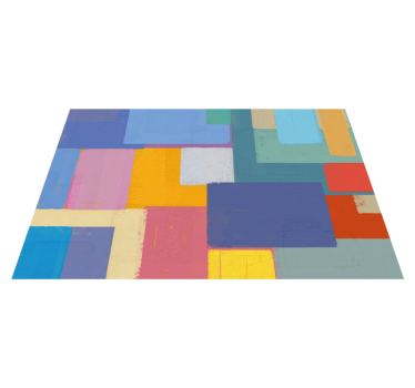Livfullt blockarrangemang Vinylmatta geometrisk - Tenstickers