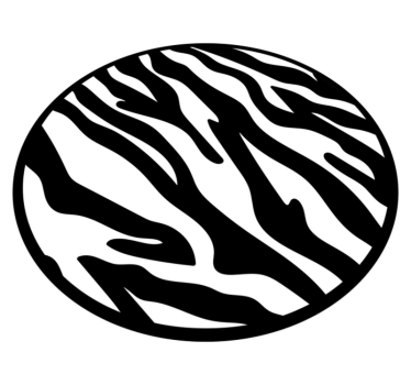 Klassisk zebratryck bakgrund cirkelmatta - Tenstickers