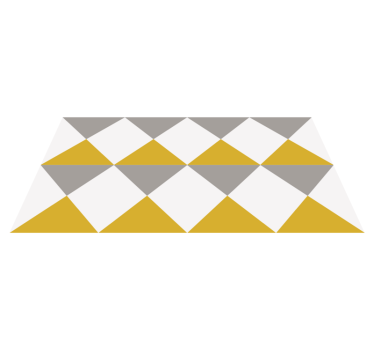 Grå och gula diamanter Vinylmatta geometrisk - Tenstickers