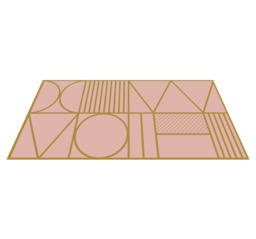Guld- och rosa färger blockerar rektangulär jutematta - Tenstickers