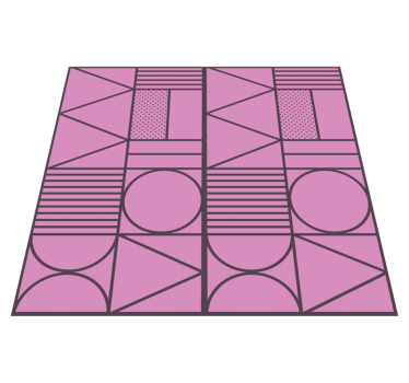 Rosa former motiv Vinylmatta geometrisk - Tenstickers
