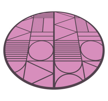 Rosa former Vinylmatta geometrisk - Tenstickers