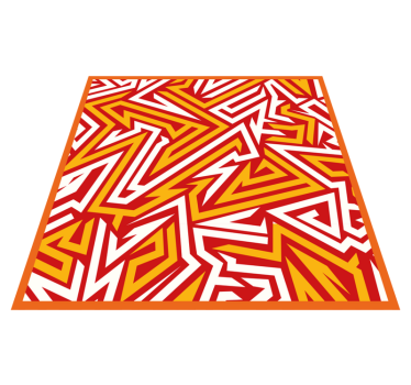Gula och röda geometriska mönster i etnisk stil - Tenstickers
