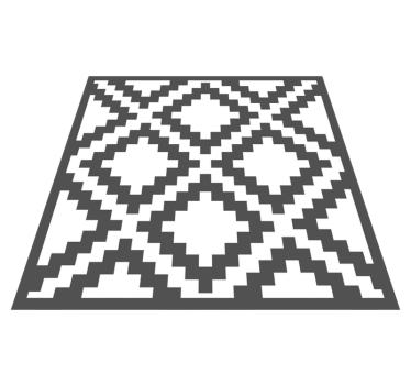 Svart diamantmönster Vinylmatta geometrisk - Tenstickers