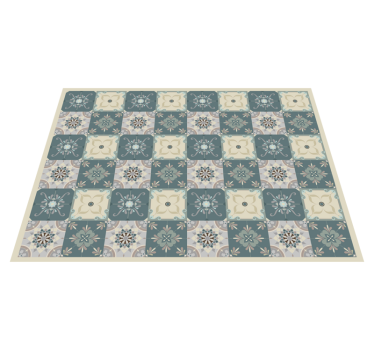 Blå mosaik kakelmatta i vintagestil - Tenstickers