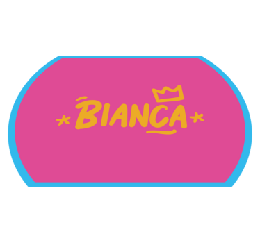 Blå kantad rug med namn Vinylmatta namn - Tenstickers