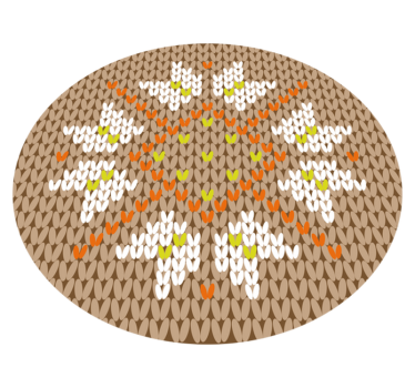 Blommig beige naturfibermatta med textur - Tenstickers