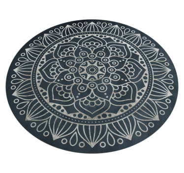 Intrikat grått koncept Vinylmatta Mandala - Tenstickers