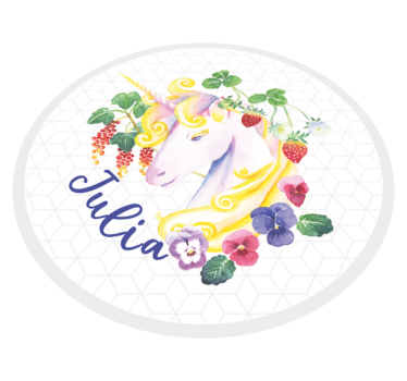 Anpassad enhörningsblomma Vinylmatta Ungdom - Tenstickers