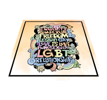 Handritning namn på lgbt vardagsrumsmatta - Tenstickers