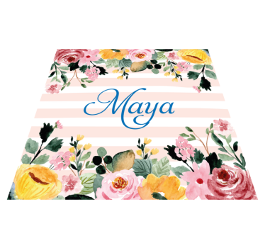 Blommig personalisering Vinylmatta sovrum - Tenstickers