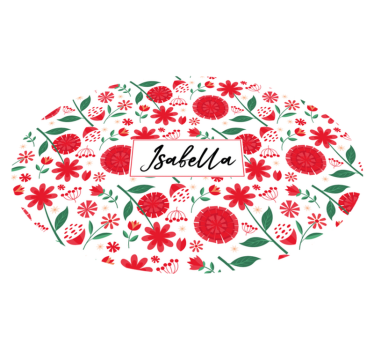 Vit och röd cirkeldesignblommamatta - Tenstickers