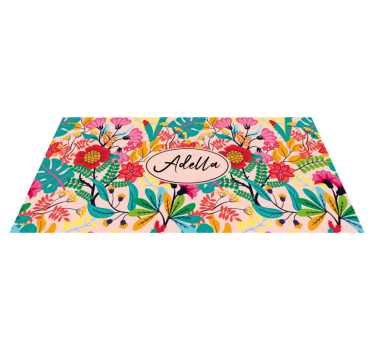 Blommig specialdesign Vinylmatta sovrum - Tenstickers
