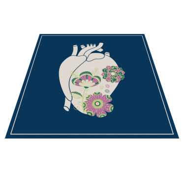 Anatomiskt hjärta med röda blommor - Tenstickers