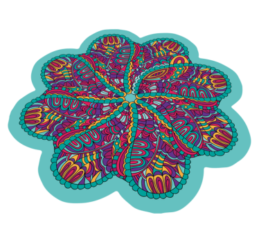 Livfullt färgglatt motiv Vinylmatta Mandala - Tenstickers