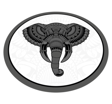 Elefant med mandalamatta med mandalatekstur - Tenstickers