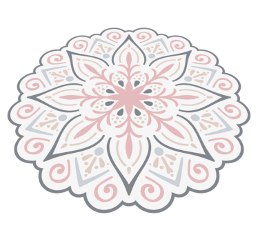 Rosa blommor mandala mandalamatta - Tenstickers