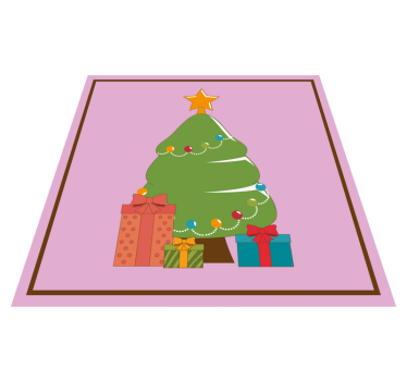 Tecknad julgran med nuvarande julmatta - Tenstickers