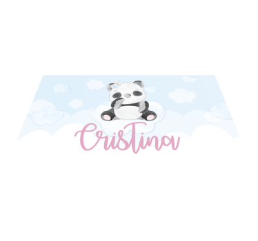Söt pandaillustration Vinylmatta namn - Tenstickers